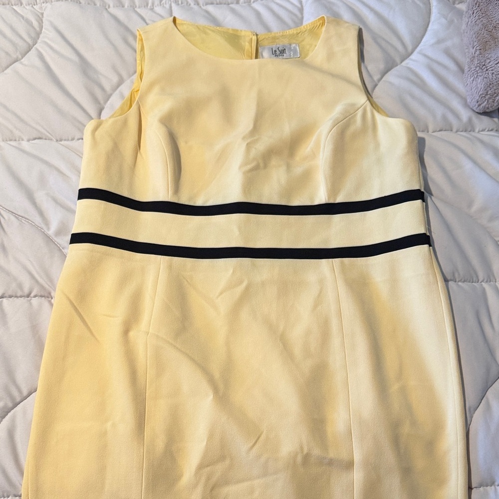 Le Suit Yellow Mini Dress with Black Stripes